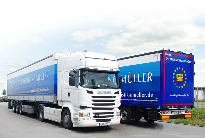 Sattelzug der Spedition Wolfgang Müller